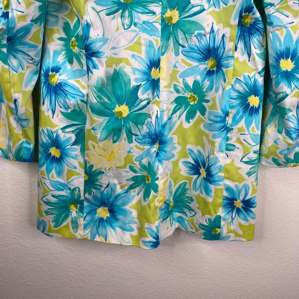 Pierre Cardin Jacket Blazer Women's Sz 8 Lightweight Floral Bright Spring NWT - Picture 13 of 16